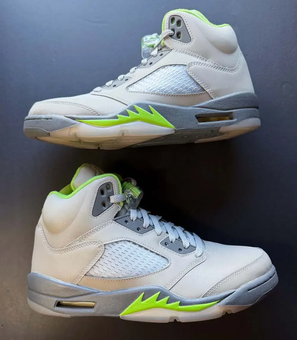 Air Jordan 5 Retro 'Green Bean' 2022 Silver/Flint Grey-Green Bean (DM9014-003)